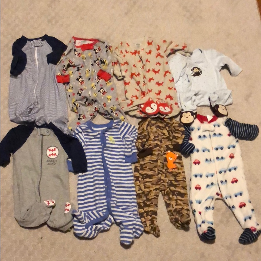Pajamas Lot of 8 3 month old sleepers